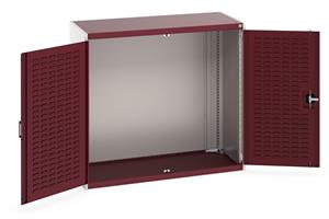 40022016.** cubio cupboard with louvre doors. WxDxH: 1300x650x1200mm. RAL 7035/5010 or selected